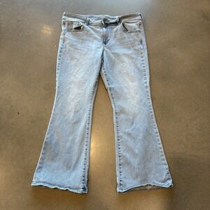 American Eagle Jeans Womens 18 Blue Short Kick Boot Cut Stretch Western Cowgirl